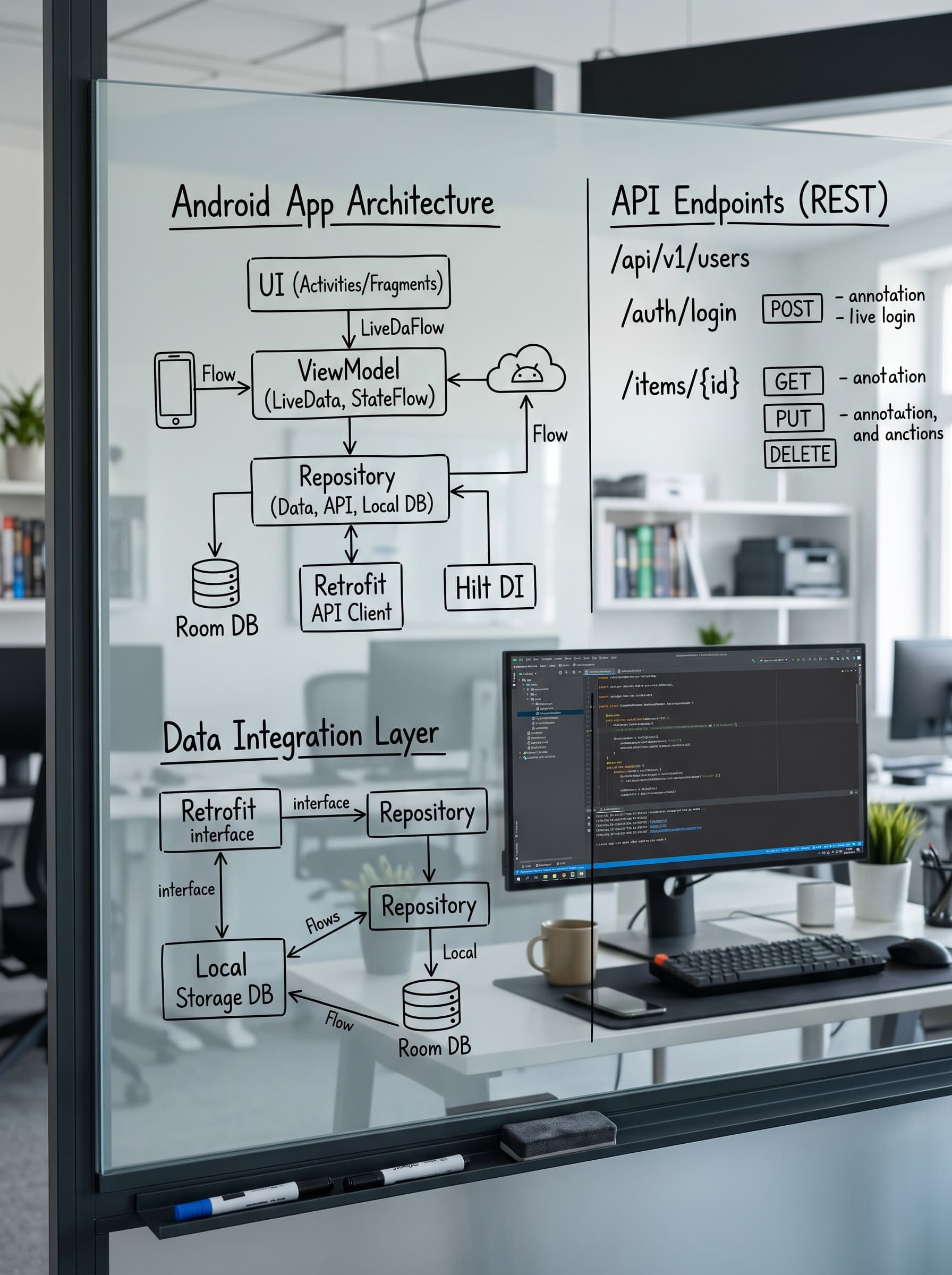 Android App Developers Team Collaborating