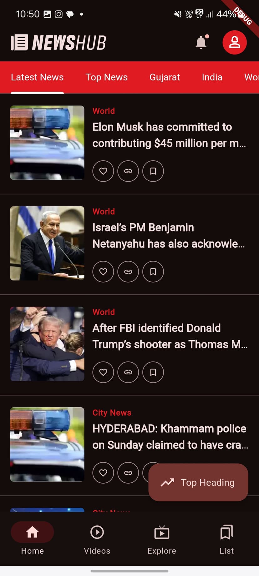 NewsHub App Screen 2
