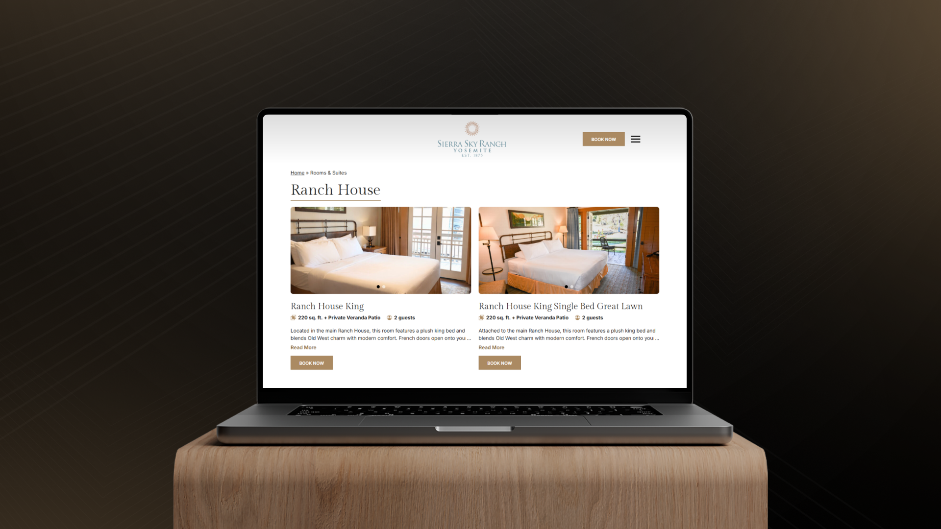 Sierra Sky Ranch Hotel Website Banner