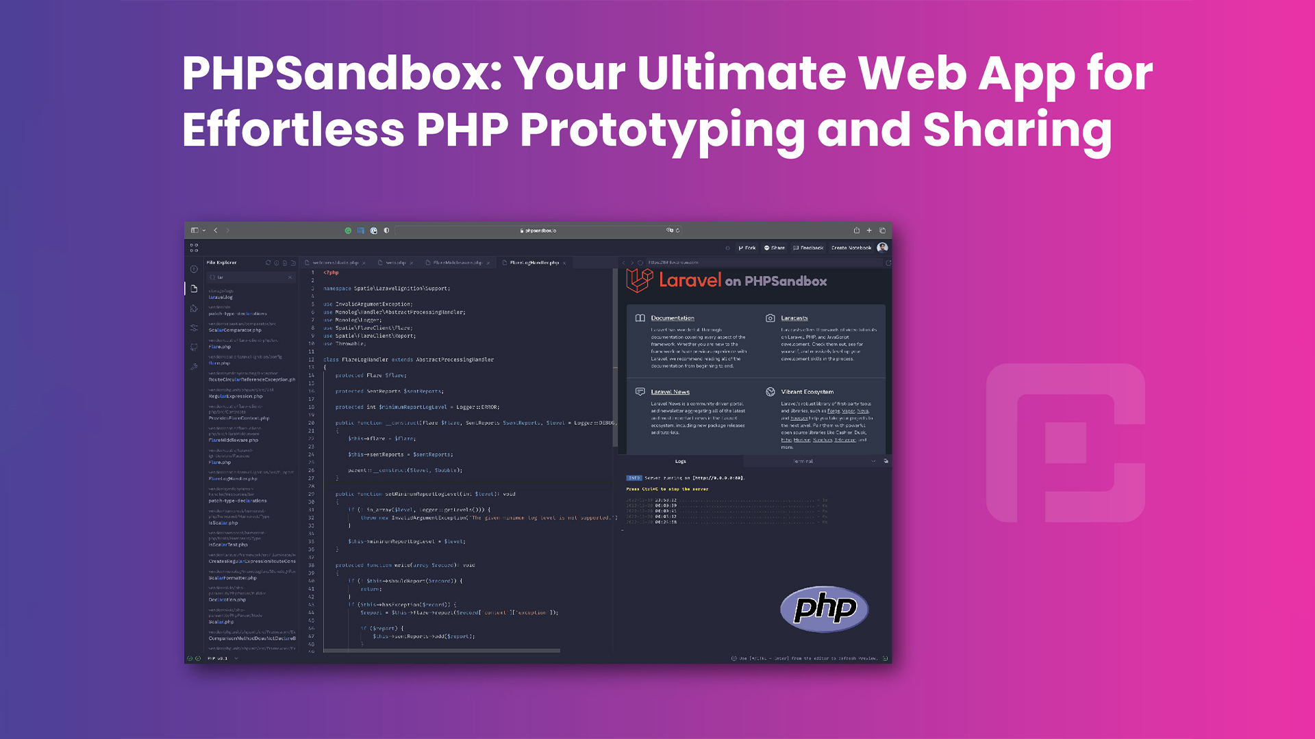 PHPSandbox Your Ultimate Web App for Effortless PHP Prototyping and Sharing